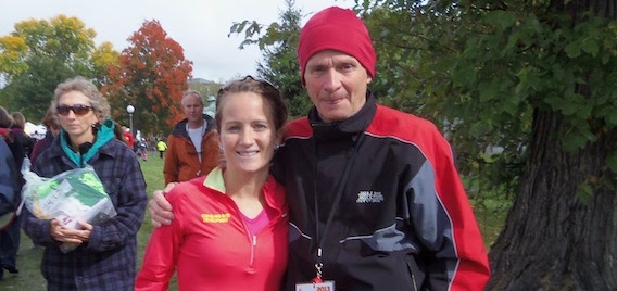 Nicole Camp and Roger Twigg after the Twin Cities Marathon